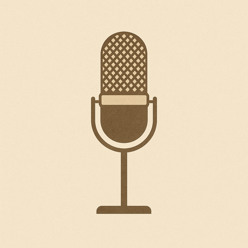 A single microphone on a dark stage, lit by a spotlight